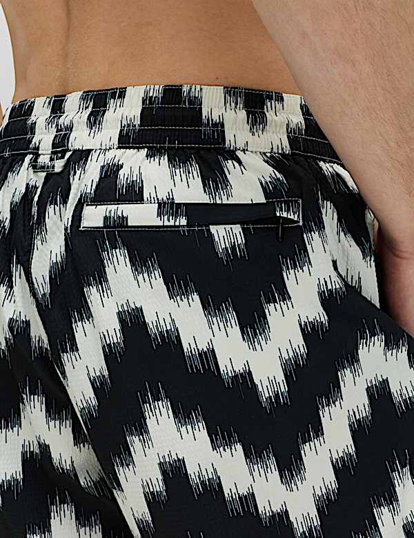 Quick Dry Textured Printed Swim Shorts - ES