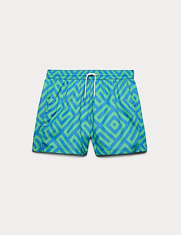 Quick Dry Geometric Print Swim Shorts - PL