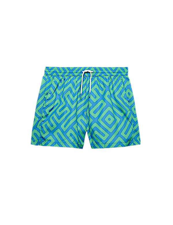 Quick Dry Geometric Print Swim Shorts