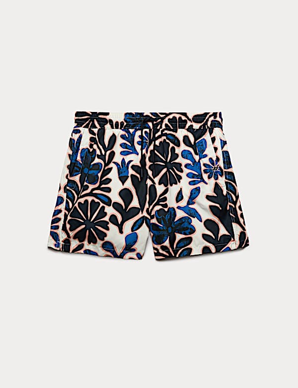 Szybkoschnące szorty kąpielowe, wz&oacute;r w kwiaty - PL