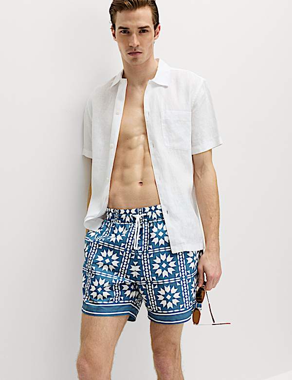 Short de bain &agrave; imprim&eacute;, s&eacute;chage rapide - BE