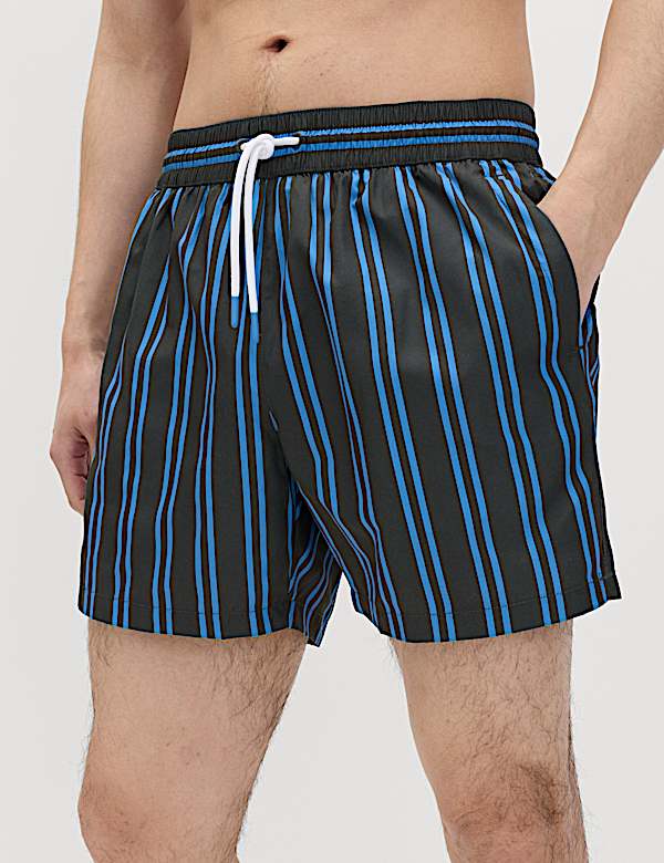 Quick Dry Striped Swim Shorts - JE