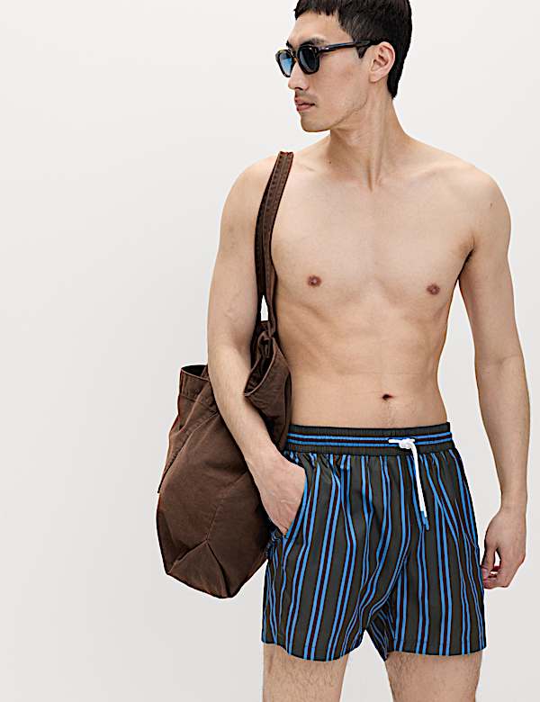Quick Dry Striped Swim Shorts - JE