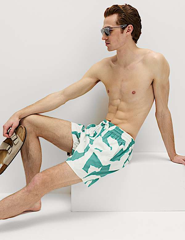 Short de bain &agrave; imprim&eacute;, s&eacute;chage rapide - BE