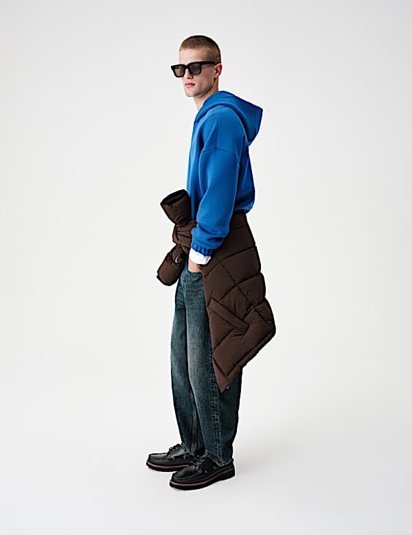 Pure Cotton Textured Oversized Scuba Hoodie - LT