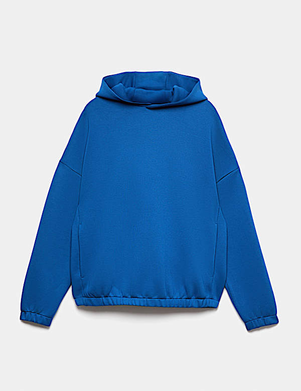 Pure Cotton Textured Oversized Scuba Hoodie - LT