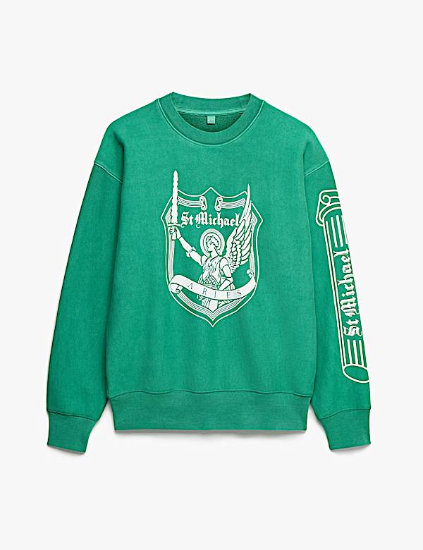 Pure Cotton Graphic Crew Neck Sweatshirt - VN