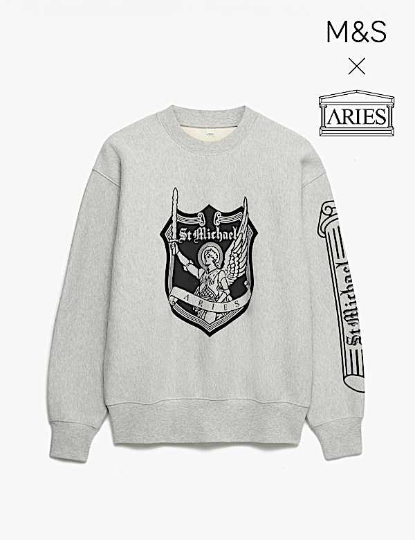 Pure Cotton Graphic Crew Neck Sweatshirt - KR