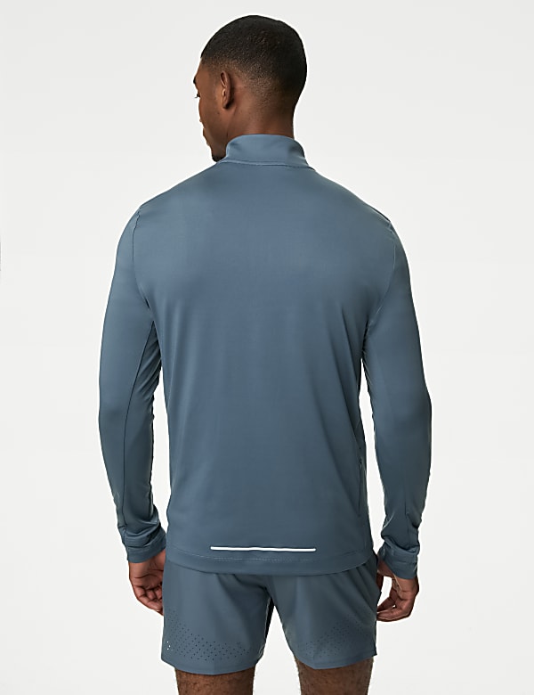 Half Zip Funnel Neck Long Sleeve Top