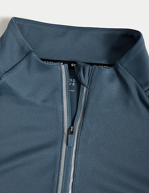 Half Zip Funnel Neck Long Sleeve Top