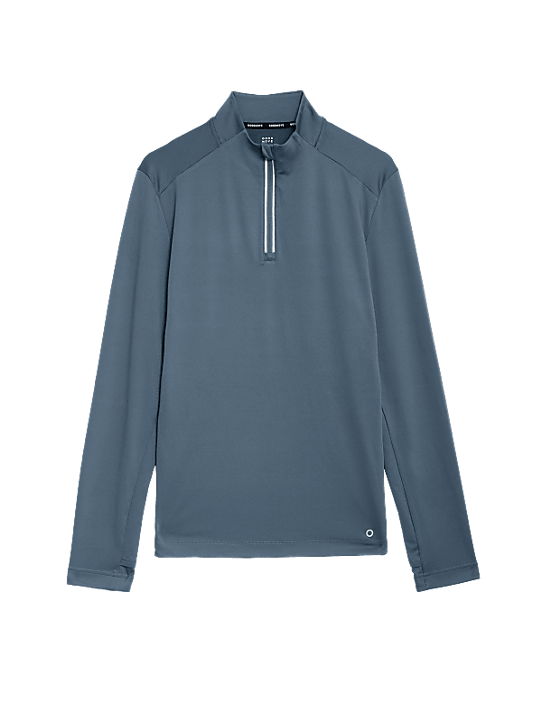 Half Zip Funnel Neck Long Sleeve Top