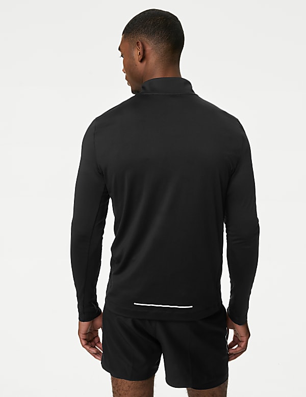 Half Zip Funnel Neck Long Sleeve Top - CN