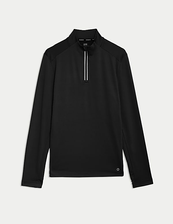 Half Zip Funnel Neck Long Sleeve Top - CN