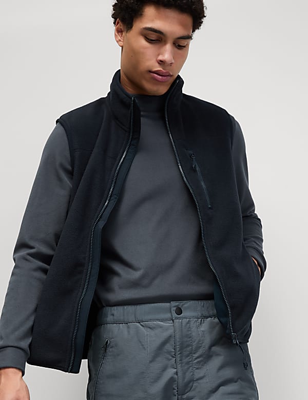 Fleecetop met opstaande kraag - BE