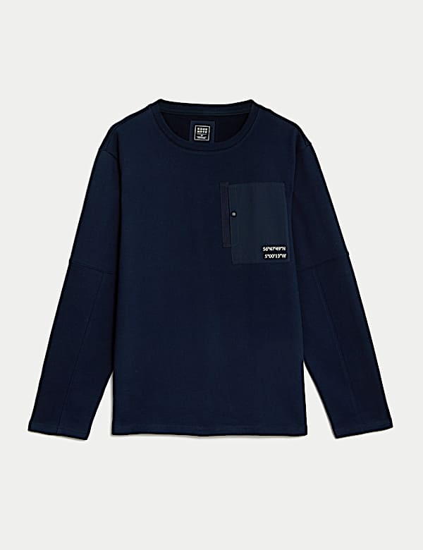Pure Cotton Long Sleeve Top - ID