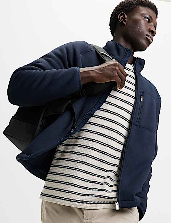 Zip Up Funnel Neck Fleece - GR