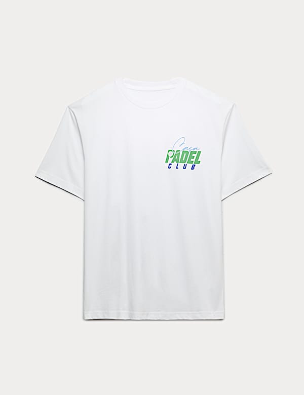 Pure Cotton Padel Graphic Crew Neck T-Shirt - KR
