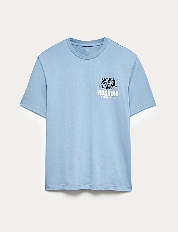 T-shirt 100 % coton &agrave; motif graphique Running Club - CH