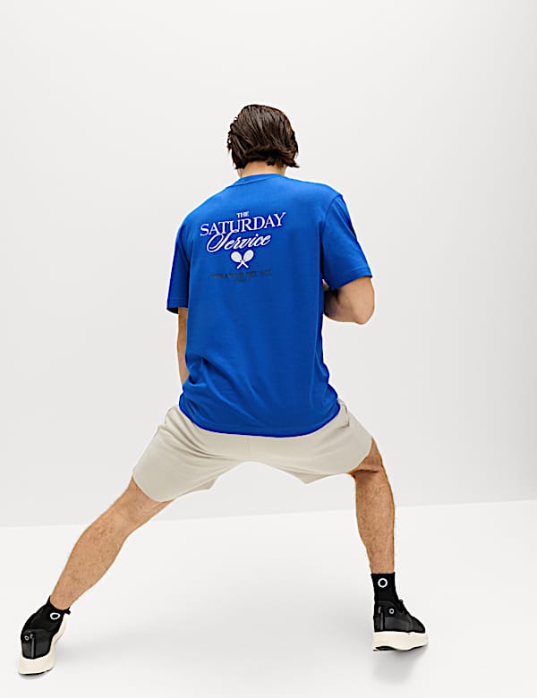 Pure Cotton Saturday Service Graphic T-Shirt - DK