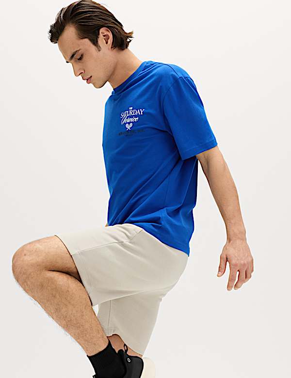 Pure Cotton Saturday Service Graphic T-Shirt - DK