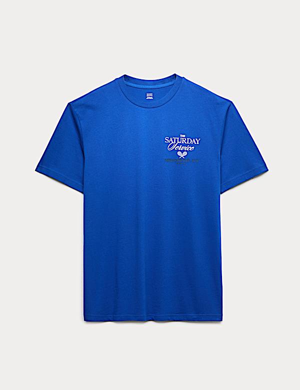 Pure Cotton Saturday Service Graphic T-Shirt - DK