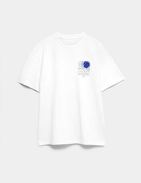 Pure Cotton Tennis Graphic T-Shirt - LT
