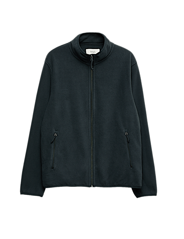 Funnel Neck Zip Up Micro Fleece Jacket