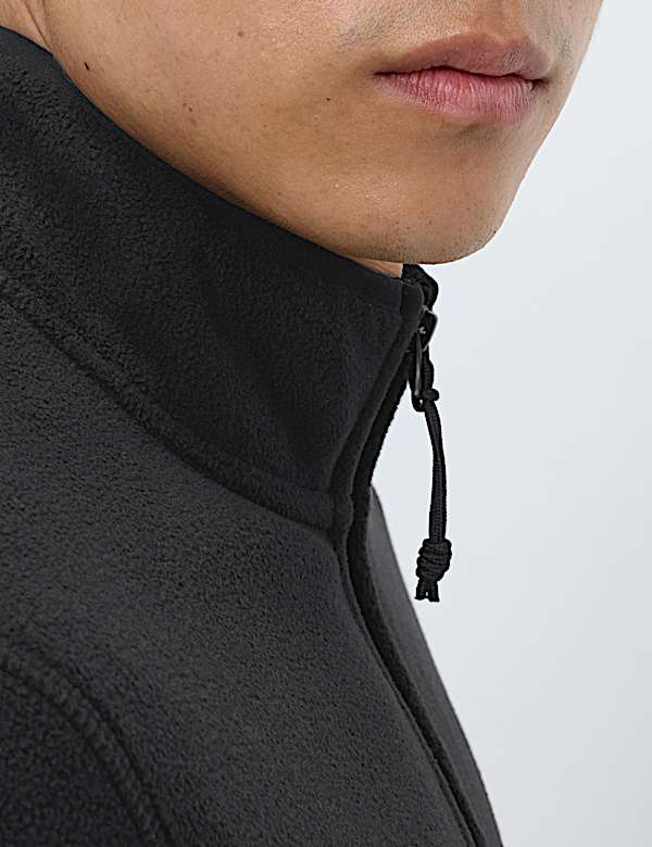 Funnel Neck Zip Up Micro Fleece Jacket