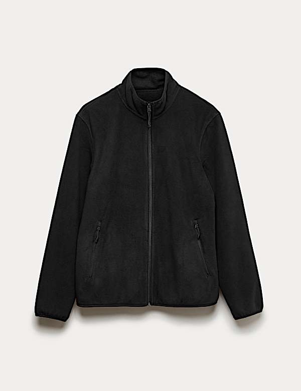 Jacke aus Mikro-Fleece mit Rei&szlig;verschluss und Stehkragen - AT