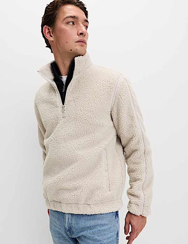 ז'קט פליז חסין לרוח עם רוכסן חלקי - IL