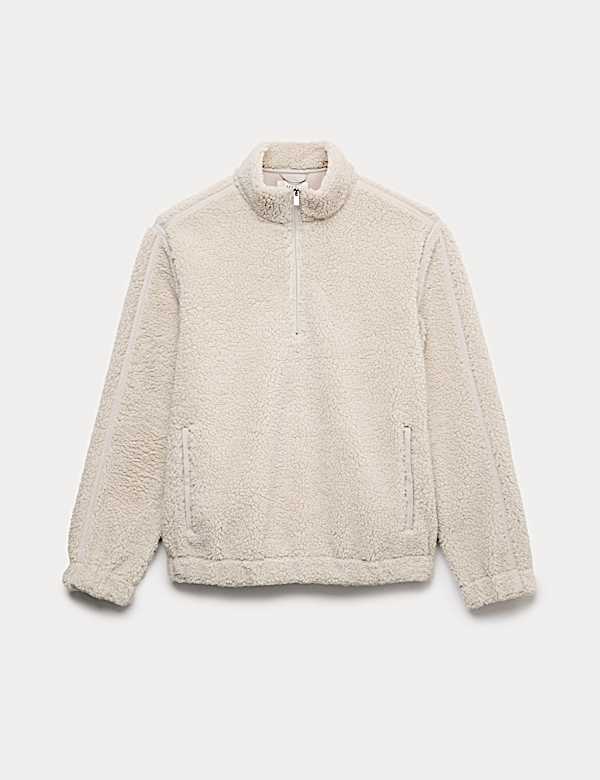 ז'קט פליז חסין לרוח עם רוכסן חלקי - IL