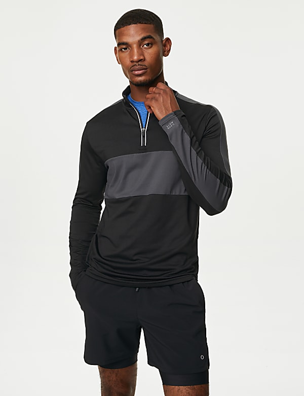 Colour Block Half Zip Top - JP