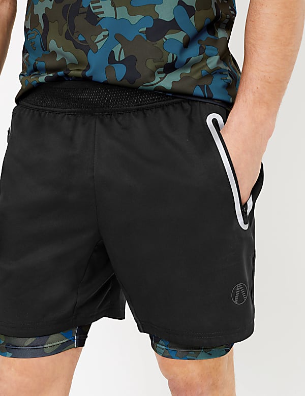 Active Reflective Two Layer Camo Shorts