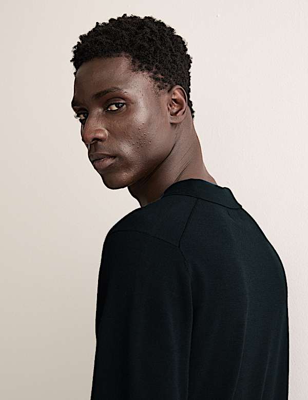 Polo de punto de lana merino con seda - ES