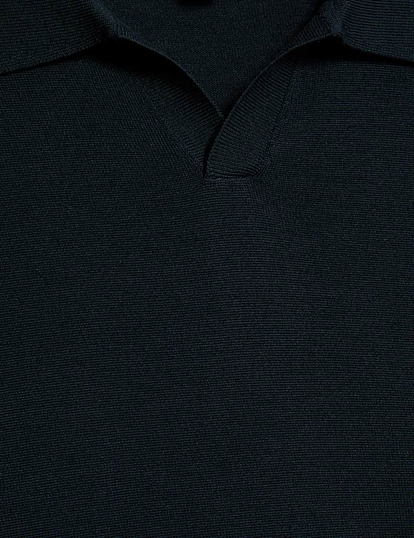 Polo de punto de lana merino con seda - ES