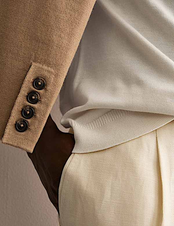 Merino Wool Rich Knitted T-Shirt with Silk - AU