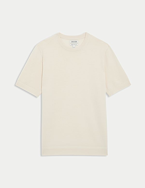 Merino Wool Rich Knitted T-Shirt with Silk - AU