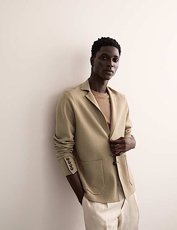 Pure Extra Fine Merino Wool Knitted Jacket - FR