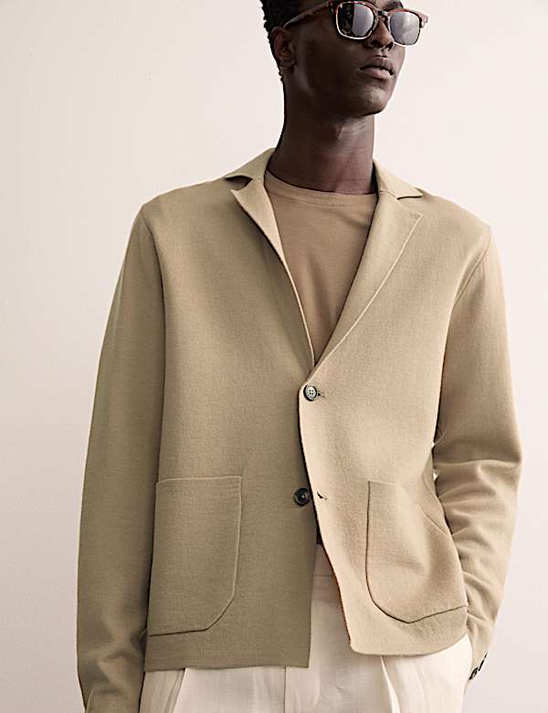 Pure Extra Fine Merino Wool Knitted Jacket - FR