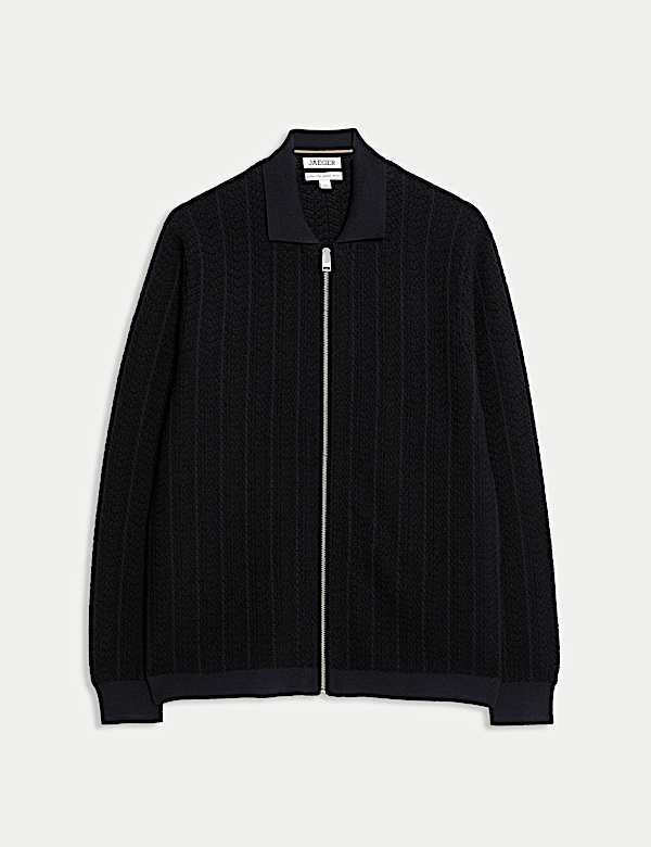 Pure Extra Fine Merino Wool Knitted Jacket - AU