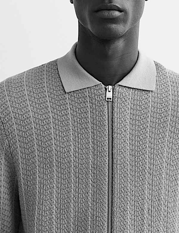 Gebreid jasje van extra fijne, zuivere merinowol - NL