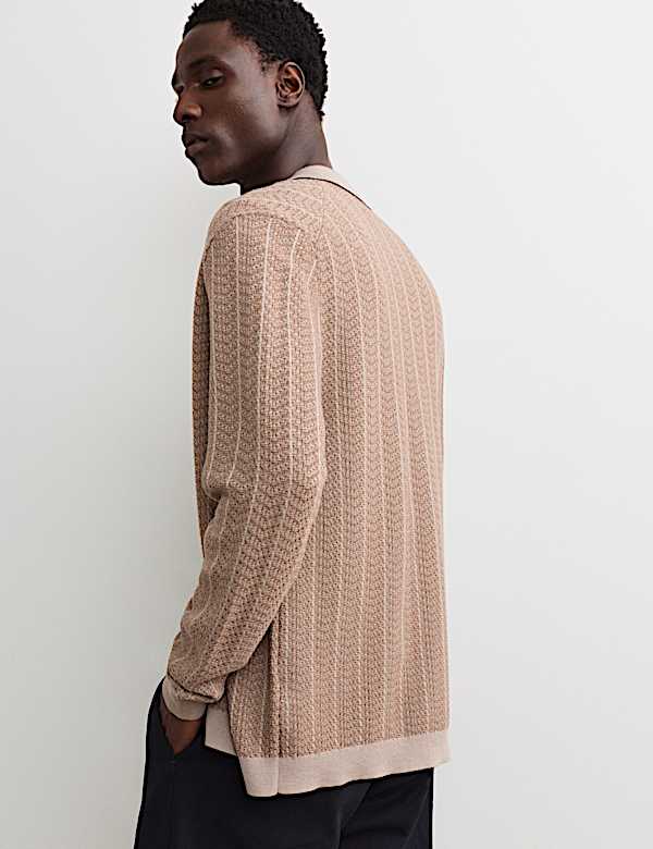 Gebreid jasje van extra fijne, zuivere merinowol - NL