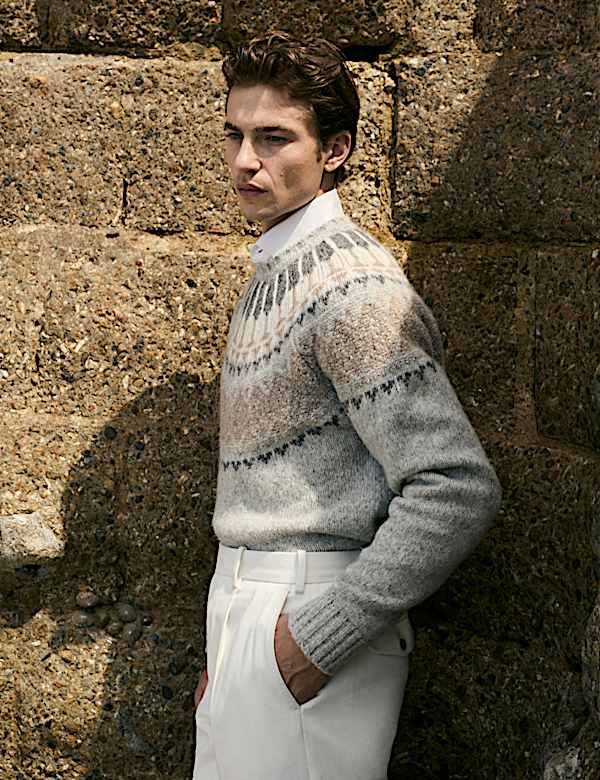 Alpaca Rich Fair Isle Crew Neck Jumper - FR