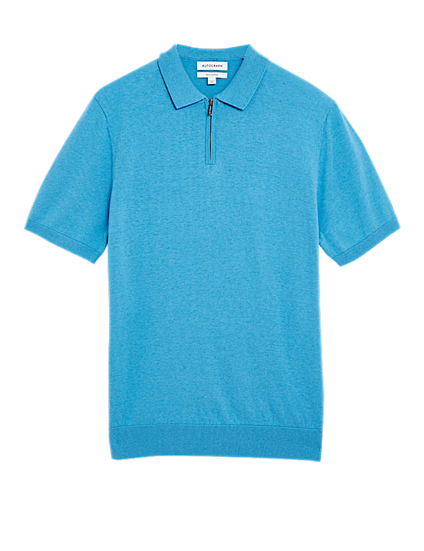 Silk Cotton Knitted Polo Shirt