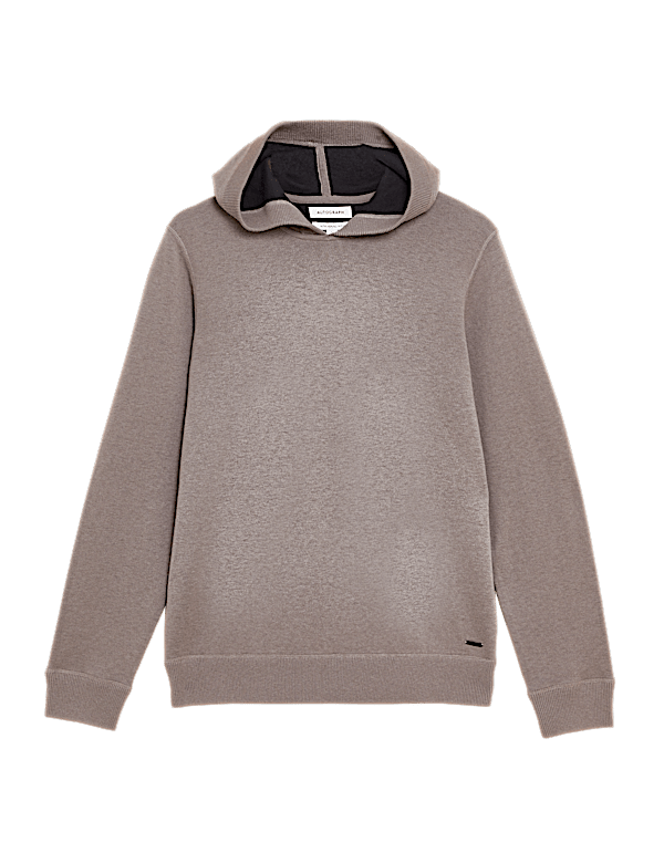 Wool Blend Double Faced Knitted Hoodie
