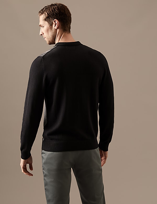 Premium Cotton Zip Neck Knitted Polo Shirt