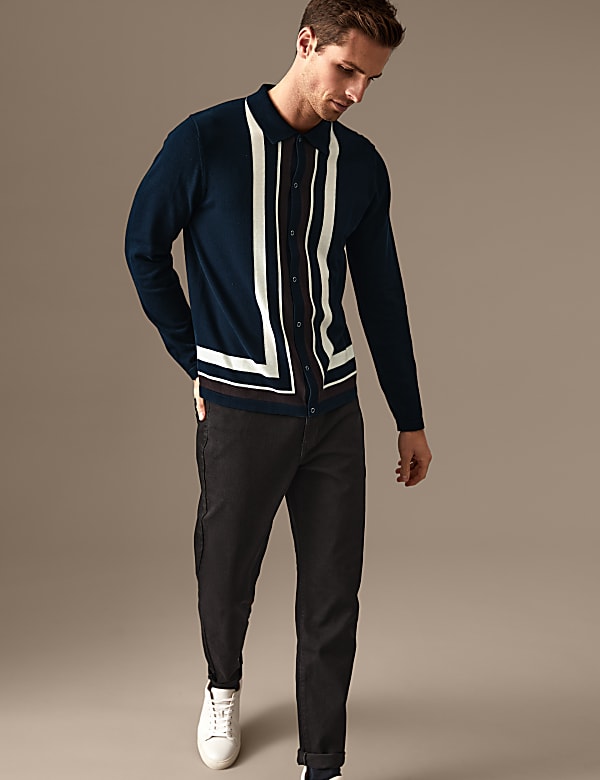 Polo en maille 100&nbsp;% coton à rayures - LU