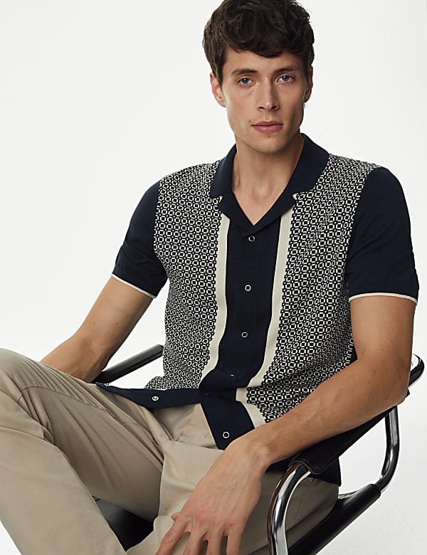 Cotton Rich Short Sleeve Knitted Polo Shirt