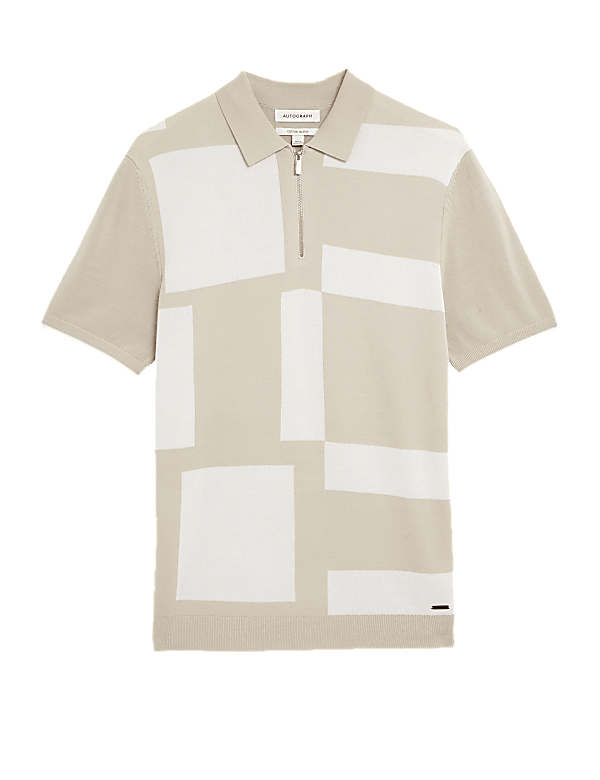 Cotton Blend Knitted Polo Shirt