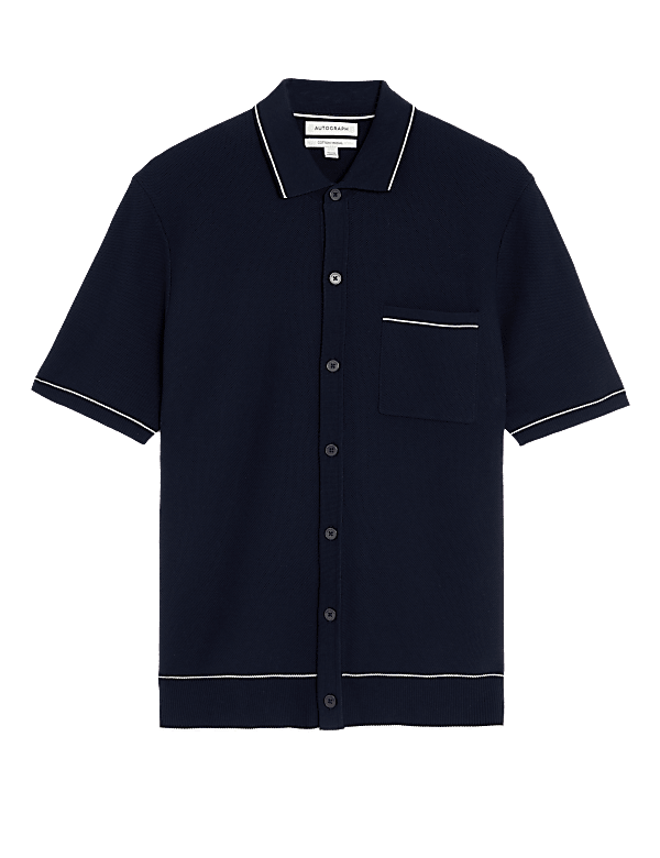 Cotton Modal Blend Knitted Polo Shirt